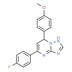 ChemSpider 2D Image | 5-(4-Fluorophenyl)-7-(4-methoxyphenyl)-1,7-dihydro[1,2,4]triazolo[1,5-a]pyrimidine | C18H15FN4O