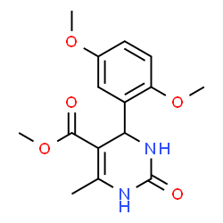 ChemSpider 2D Image | Methyl 4-(2,5-dimethoxyphenyl)-6-methyl-2-oxo-1,2,3,4-tetrahydro-5-pyrimidinecarboxylate  | C15H18N2O5