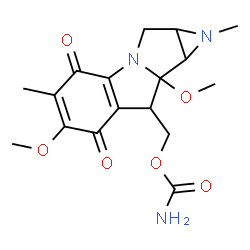 ChemSpider 2D Image | (6,8a-Dimethoxy-1,5-dimethyl-4,7-dioxo-1,1a,2,4,7,8,8a,8b-octahydroazireno[2',3':3,4]pyrrolo[1,2-a]indol-8-yl)methyl carbamate | C17H21N3O6