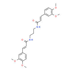 ChemSpider 2D Image | (2E,2'E)-N,N'-1,3-Propanediylbis[3-(3,4-dimethoxyphenyl)acrylamide] | C25H30N2O6