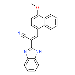 ChemSpider 2D Image | (2E)-2-(1H-Benzimidazol-2-yl)-3-(4-methoxy-1-naphthyl)acrylonitrile | C21H15N3O