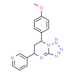ChemSpider 2D Image | 7-(4-Methoxyphenyl)-5-(3-pyridinyl)-1,5,6,7-tetrahydrotetrazolo[1,5-a]pyrimidine | C16H16N6O