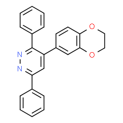 ChemSpider 2D Image | 4-(2,3-Dihydro-1,4-benzodioxin-6-yl)-3,6-diphenylpyridazine | C24H18N2O2