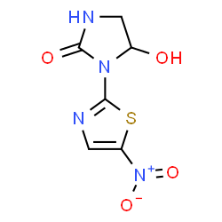 ChemSpider 2D Image | 5-Hydroxy-1-(5-nitro-1,3-thiazol-2-yl)-2-imidazolidinone | C6H6N4O4S