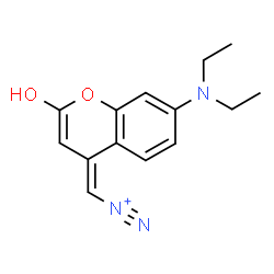 ChemSpider 2D Image | (Z)-1-[7-(Diethylamino)-2-hydroxy-4H-chromen-4-ylidene]methanediazonium | C14H16N3O2