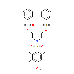 ChemSpider 2D Image | N,N-Bis(2-((4-tolylsulfonyl)oxy)ethyl)-4-methoxy-2,3,6-trimethylbenzenesulfonamide | C28H35NO9S3
