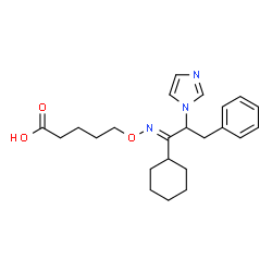 ChemSpider 2D Image | 5-(1-Cyclohexyl-2-(1H-imidazol-1-yl)-3-phenylpropylidene)aminooxypentanoic acid | C23H31N3O3