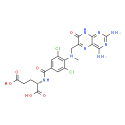 ChemSpider 2D Image | N-(3,5-Dichloro-4-{[(2,4-diamino-7-oxo-7,8-dihydro-6-pteridinyl)methyl](methyl)amino}benzoyl)-L-glutamic acid | C20H20Cl2N8O6