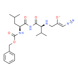 ChemSpider 2D Image | (1Z)-3-{[(2S)-1-({N-[(Benzyloxy)carbonyl]-L-leucyl}amino)-3-methyl-1-oxo-2-butanyl]amino}-1-diazonio-1-propen-2-olate | C22H31N5O5