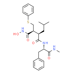 ChemSpider 2D Image | (2R,3S)-N~4~-Hydroxy-2-isobutyl-N~1~-[(2S)-1-(methylamino)-1-oxo-3-phenyl-2-propanyl]-3-[(phenylsulfanyl)methyl]succinamide | C25H33N3O4S