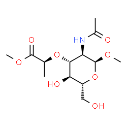 ChemSpider 2D Image | Methyl 2-acetamido-2-deoxy-3-O-[(2S)-1-methoxy-1-oxo-2-propanyl]-alpha-D-glucopyranoside | C13H23NO8