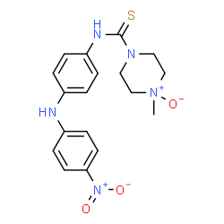 ChemSpider 2D Image | 4-Methyl-N-{4-[(4-nitrophenyl)amino]phenyl}-1-piperazinecarbothioamide 4-oxide | C18H21N5O3S