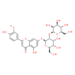 ChemSpider 2D Image | 5-Hydroxy-2-(4-hydroxy-3-methoxyphenyl)-4-oxo-4H-chromen-7-yl 2-O-beta-D-mannopyranosyl-beta-D-allopyranoside | C28H32O16