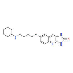 ChemSpider 2D Image | 7-[4-(Cyclohexylamino)butoxy]-1,3-dihydro-2H-imidazo[4,5-b]quinolin-2-one | C20H26N4O2