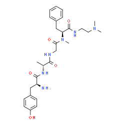 ChemSpider 2D Image | L-Tyrosyl-D-alanylglycyl-N-[2-(dimethylamino)ethyl]-Nalpha-methyl-L-phenylalaninamide | C28H40N6O5