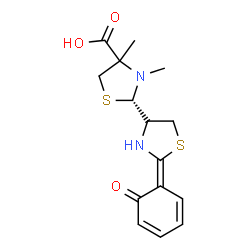 ChemSpider 2D Image | (2S,2'E,4'R)-3,4-Dimethyl-2'-(6-oxo-2,4-cyclohexadien-1-ylidene)-2,4'-bi-1,3-thiazolidine-4-carboxylic acid | C15H18N2O3S2