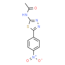 ChemSpider 2D Image | N-[5-(4-Nitrophenyl)-1,3,4-thiadiazol-2-yl]acetamide | C10H8N4O3S