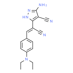 ChemSpider 2D Image | 3-Amino-5-{(Z)-1-cyano-2-[4-(diethylamino)phenyl]vinyl}-1H-pyrazole-4-carbonitrile | C17H18N6
