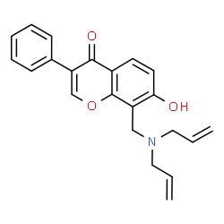 ChemSpider 2D Image | 8-Diallylaminomethyl-7-hydroxy-3-phenyl-chromen-4-one | C22H21NO3