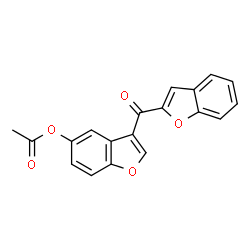 ChemSpider 2D Image | 3-(1-Benzofuran-2-ylcarbonyl)-1-benzofuran-5-yl acetate | C19H12O5