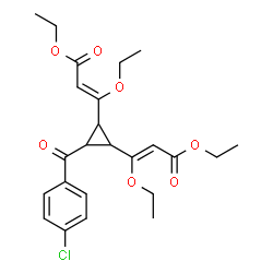 ChemSpider 2D Image | Diethyl (2Z,2'Z)-3,3'-[3-(4-chlorobenzoyl)-1,2-cyclopropanediyl]bis(3-ethoxyacrylate) | C24H29ClO7