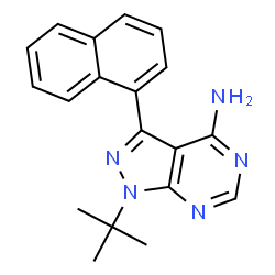 ChemSpider 2D Image | 1-tert-butyl-3-(1-naphthyl)-1h-pyrazolo[3,4-d]pyrimidin-4-amine | C19H19N5