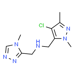 ChemSpider 2D Image | 1-(4-Chloro-1,3-dimethyl-1H-pyrazol-5-yl)-N-[(4-methyl-4H-1,2,4-triazol-3-yl)methyl]methanamine | C10H15ClN6
