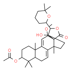 ChemSpider 2D Image | 3-(6,6-Dimethyltetrahydro-2H-pyran-2-yl)-3a-hydroxy-13-methoxy-5a,8,8,11a-tetramethyl-1-oxo-3a,4,5,5a,7,7a,8,9,10,11,11a,13-dodecahydro-3H-naphtho[2',1':4,5]indeno[1,7a-c]furan-9-yl acetate  | C33H48O7
