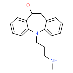 ChemSpider 2D Image | 5-[3-(Methylamino)propyl]-10,11-dihydro-5H-dibenzo[b,f]azepin-10-ol | C18H22N2O