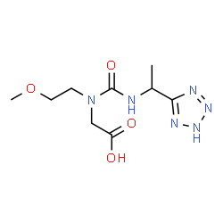 ChemSpider 2D Image | N-(2-Methoxyethyl)-N-{[1-(2H-tetrazol-5-yl)ethyl]carbamoyl}glycine | C9H16N6O4