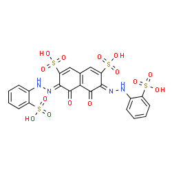ChemSpider 2D Image | (3Z,6Z)-4,5-Dioxo-3,6-bis[(2-sulfophenyl)hydrazono]-3,4,5,6-tetrahydro-2,7-naphthalenedisulfonic acid | C22H16N4O14S4