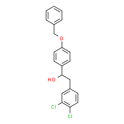 ChemSpider 2D Image | 1-[4-(Benzyloxy)phenyl]-2-(3,4-dichlorophenyl)ethanol | C21H18Cl2O2