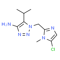 ChemSpider 2D Image | 1-[(5-Chloro-1-methyl-1H-imidazol-2-yl)methyl]-5-isopropyl-1H-1,2,3-triazol-4-amine | C10H15ClN6