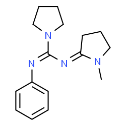 ChemSpider 2D Image | N-[(2E)-1-Methyl-2-pyrrolidinylidene]-N'-phenyl-1-pyrrolidinecarboximidamide | C16H22N4