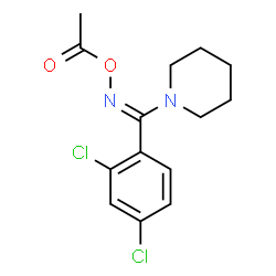 ChemSpider 2D Image | 1-({(Z)-[(2,4-Dichlorophenyl)(1-piperidinyl)methylene]amino}oxy)ethanone | C14H16Cl2N2O2