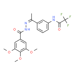 ChemSpider 2D Image | 2,2,2-Trifluoro-N-{3-[(1Z)-N-(3,4,5-trimethoxybenzoyl)ethanehydrazonoyl]phenyl}acetamide | C20H20F3N3O5