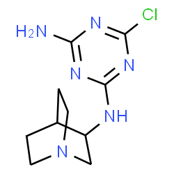 ChemSpider 2D Image | N-(1-Azabicyclo[2.2.2]oct-3-yl)-6-chloro-1,3,5-triazine-2,4-diamine | C10H15ClN6