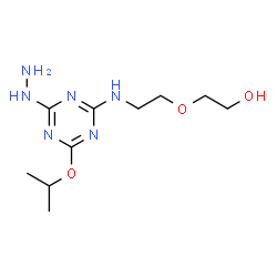 ChemSpider 2D Image | 2-{2-[(4-Hydrazino-6-isopropoxy-1,3,5-triazin-2-yl)amino]ethoxy}ethanol | C10H20N6O3