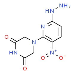 ChemSpider 2D Image | 4-(6-Hydrazino-3-nitro-2-pyridinyl)-2,6-piperazinedione | C9H10N6O4