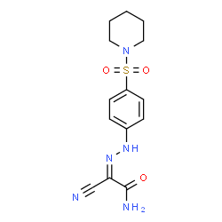 ChemSpider 2D Image | (2Z)-2-Cyano-2-{[4-(1-piperidinylsulfonyl)phenyl]hydrazono}acetamide | C14H17N5O3S