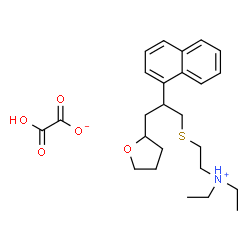 ChemSpider 2D Image | N,N-Diethyl-2-{[2-(1-naphthyl)-3-(tetrahydro-2-furanyl)propyl]sulfanyl}ethanaminium hydrogen oxalate | C25H35NO5S