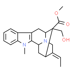 ChemSpider 2D Image | Methyl (19E)-17-hydroxy-1-methylsarpagan-16-carboxylate | C22H26N2O3