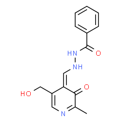 ChemSpider 2D Image | N'-{(Z)-[5-(Hydroxymethyl)-2-methyl-3-oxo-4(3H)-pyridinylidene]methyl}benzohydrazide | C15H15N3O3
