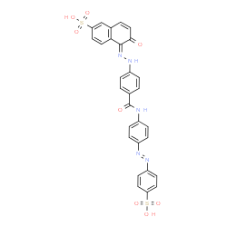 ChemSpider 2D Image | (5Z)-6-Oxo-5-{[4-({4-[(E)-(4-sulfophenyl)diazenyl]phenyl}carbamoyl)phenyl]hydrazono}-5,6-dihydro-2-naphthalenesulfonic acid | C29H21N5O8S2