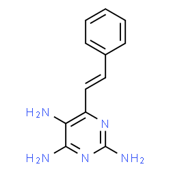 ChemSpider 2D Image | 6-(2-Phenylethenyl)-2,4,5-pyrimidinetriamine | C12H13N5