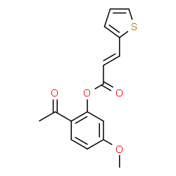 ChemSpider 2D Image | 2-Acetyl-5-methoxyphenyl (2E)-3-(2-thienyl)acrylate | C16H14O4S