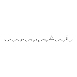 ChemSpider 2D Image | Methyl 4-{3-[(1E,3E,5E,8E)-1,3,5,8-tetradecatetraen-1-yl]-2-oxiranyl}butanoate | C21H32O3
