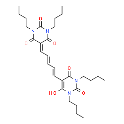 ChemSpider 2D Image | 1,3-Dibutyl-5-[(2E,4E)-5-(1,3-dibutyl-6-hydroxy-2,4-dioxo-1,2,3,4-tetrahydro-5-pyrimidinyl)-2,4-pentadien-1-ylidene]-2,4,6(1H,3H,5H)-pyrimidinetrione | C29H42N4O6