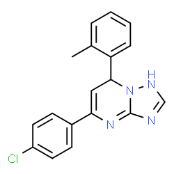 ChemSpider 2D Image | 5-(4-Chlorophenyl)-7-(2-methylphenyl)-1,7-dihydro[1,2,4]triazolo[1,5-a]pyrimidine | C18H15ClN4