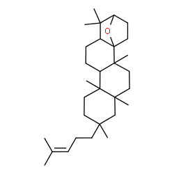 ChemSpider 2D Image | 2,5,7,10,15,15-Hexamethyl-7-(4-methyl-3-penten-1-yl)-19-oxapentacyclo[14.2.1.0~1,14~.0~2,11~.0~5,10~]nonadecane | C30H50O